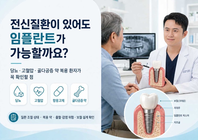 전신질환이 있어도 임플란트가 가능할까요?